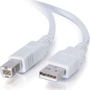 C2G 13172 USB 2.0 A to B USB Cable, 6.56 Feet (2 Meters), White