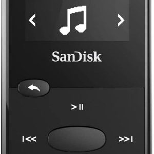 SanDisk 8GB Clip Jam MP3 Player, Black – microSD card slot and FM Radio – SDMX26-008G-G46K
