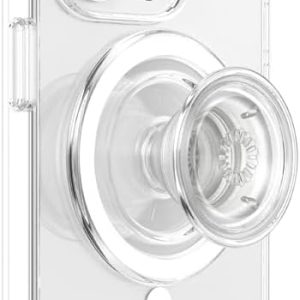 PopSockets Phone Grip Compatible with MagSafe, Adapter Ring for MagSafe Included, Phone Holder, Wireless Charging Compatible – Clear