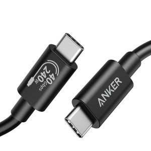 Anker 515 USB 4 Cable 3.3 ft, Supports 8K HD Display, 40 Gbps Data Transfer, 240W Charging USB C to USB C Cable, for iPhone 15Pro/15ProMax/15/15Plus, Type-C Laptop, Hub, Docking, and More