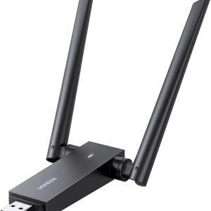 UGREEN USB WiFi Adapter, WiFi Adapter with AC1300 5dBi High Gain Dual Antennas, 5G/2.4G Dual Band, 164ft Wide Range, USB 3.0 WiFi Adapter for Desktop PC Laptop, Support Windows 11/10/8.1/8/7