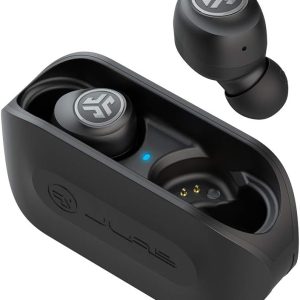 JLab Go Air True Wireless Bluetooth Earbuds + Charging Case, Black, Dual Connect, IP44 Sweat Resistance, Bluetooth 5.0 Connection, 3 EQ Sound Settings Signature, Balanced, Bass Boost