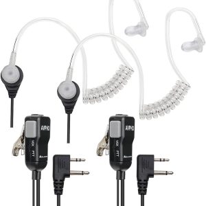 Midland AVPH3 Transparent Security Headsets with PTT/VOX – Wrap Around Design – Lasting Comfort Pair, Black