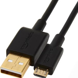 Amazon Basics USB-A to Micro USB Fast Charging Cable, 480Mbps Transfer Speed with Gold-Plated Plugs, USB 2.0, 3 Foot, Black
