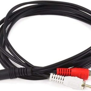Monoprice Audio/Stereo Cable – Single 3.5mm TRS Plug to Dual RCA Plug, Mp3 Player/Phone Headphone Output to Home Audio System, 6 Feet, Black