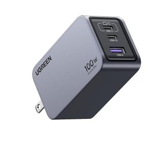 UGREEN Nexode Pro 100W USB C Charger, 3-Port GaN Compact Fast PPS Wall Charger for MacBook Pro/Air, Pixelbook, iPad Pro, iPhone 15 Pro/14, Galaxy S23/Note20, Pixel 8, Steam Deck and More