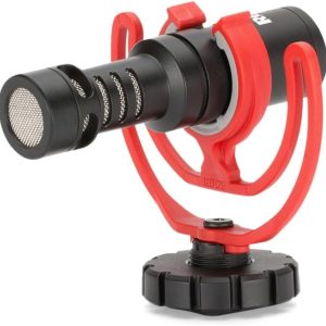 Rode VideoMicro Compact On-Camera Microphone with Rycote Lyre Shock Mount, Auxiliary, Black