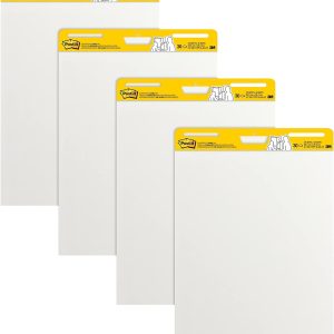 Post-it Super Sticky Easel Pad, 25 in x 30 in, White, 30 Sheets/Pad, 4 Pads/Pack, Great for Virtual Teachers and Students (559 VAD 4PK)