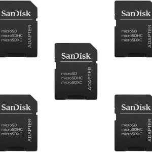 5 Pack -Sandisk MicroSD MicroSDHC to SD SDHC Adapter. Works with Memory Cards up to 32GB Capacity (Bulk Packaged).