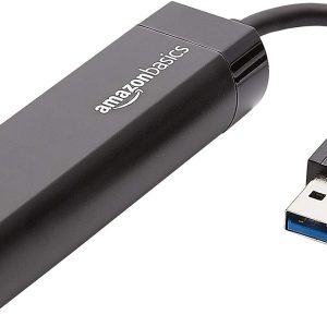 Amazon Basics USB 3.0 to 10/100/1000 Gigabit Ethernet Internet Adapter, Black