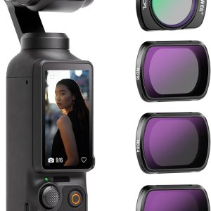 NEEWER Magnetic ND & CPL Filter Kit Compatible with DJI OSMO Pocket 3, 4 Pack ND16 ND64 ND256 CPL Polarizing and Neutral Density Filters, Multi Coated HD Optical Glass/Ultra Slim Aluminum Frame