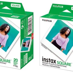 Fujifilm 2 Pack instax Square Instant Color Film, Twin Pack – 20 Exposures (40 Total), White Frame