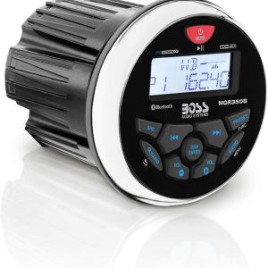 BOSS Audio Systems MGR350B Marine Gauge Stereo System – Digital Media MP3 Player, Bluetooth Audio Head Unit, No CD Player, USB, AM/FM Radio Receiver, Weatherproof