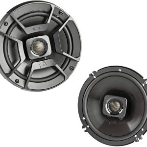 Polk Audio DB652 DB+ Series 6.5″ Coaxial Speaker for Car & Marine, 2-Way Boat & Car Audio Speaker, 40-22kHz Frequency Response, Polypropylene Woofer Cone & 3/4″ Silk Dome Tweeter, Black