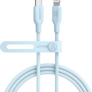Anker USB-C to Lightning Cable, 541 (Misty Blue, 6ft), MFi Certified, Bio-Based Fast Charging Cable for iPhone 14 14pro 14pro Max 13 13 Pro 12 11 X XS XR 8 Plus (Charger Not Included)