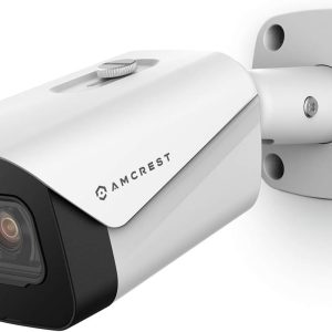 Amcrest UltraHD 4K (8MP) Outdoor Bullet POE IP Camera, 3840×2160, 98ft NightVision, 2.8mm Lens, IP67 Weatherproof, MicroSD Recording, White (IP8M-2496EW-V2)