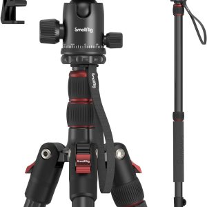 SmallRig CT-10 Camera Tripod, 71″ Foldable Aluminum Tripod & Monopod, 360°Ball Head Detachable, Payload 33lb, Adjustable Height from 16″ to 71″ for Camera, Phone-3935
