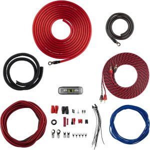 DS18 AK4 Complete 4 Gauge CCA Amplifier Installation Wiring Kit – Ampkit Helps Make Connections, Brings Power to Your Radio, Subwoofers, Speakers with Super Flex Wire – 1200W for 1 Amplifier