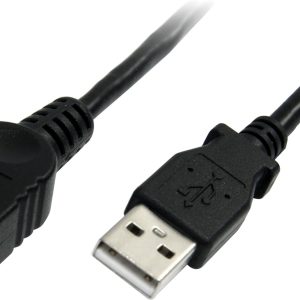 StarTech.com 6 ft Black USB 2.0 Extension Cable A to A – M/F – USB extension cable – USB (M) to USB (F) – USB 2.0 – 6 ft – black – USBEXTAA6BK