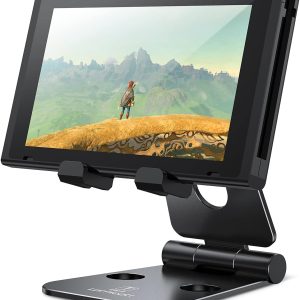 Lamicall Adjustable Phone Tablet Stand, Playstand for Switch, Foldable Desk Holder Dock, Compatible with iPad Mini, 9.7” iPad Pro Air, Phone 12 Mini 11 Pro Xs Xs Max Xr X 8 7 6 6s Plus SE (4-10”)