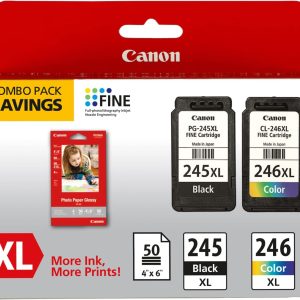 Canon PG-245XL/CL-246XL Ink/Photo Paper Pack, Compatible to MX490, MX492, MG2522, MG3020,MG2920,MG2924,iP2820,MG2525 and MG2420
