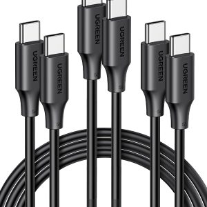 UGREEN USB C Cable 100W 3-Pack Compatible with iPhone 15/15 Plus/15 Pro/15 Pro Max/MacBook Pro 2022/iPad Pro 2022/Galaxy S22 Ultra/Pixel/PS5/Switch, etc. 6.6FT