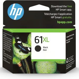 HP 61XL Black High-yield Ink | Works with DeskJet 1000, 1010, 1050, 1510, 2050, 2510, 2540, 3000, 3050, 3510; ENVY 4500, 5530; OfficeJet 2620, 4630 Series | Eligible for Instant Ink | CH563WN