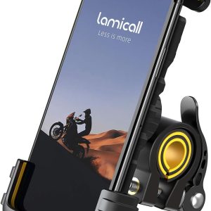 Lamicall Bike Phone Holder, Motorcycle Phone Mount – Adjustable Motorbike Phone Holder for iPhone 15 14 13 12 Pro Max Mini, 11 Pro Max Xs 8 X 8P 7 6S, Samsung S10 S9, Huawei, 4.7-6.8 Devices