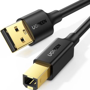 UGREEN 5ft USB A to B Printer Cable – High-Speed for HP, Canon, Brother, Samsung, Dell, Epson, Lexmark, Xerox, and More