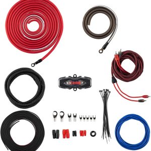 DS18 AMPKIT4 4 Gauge Amp Installation Wiring Kit – Amplifier Installation Kit 4 GA – A Car Amplifier Wiring Kit Simplifies Wire Connections and Delivers Power to Your Radio, Subwoofers, and Speakers