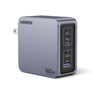 UGREEN Nexode Pro 160W USB C Charger, 4-Port PD 3.1 GaN Compact Fast PPS Wall Charger for MacBook Pro 16” M2, Pixelbook, Dell XPS, iPad Pro, iPhone 15 Pro/14, Galaxy S23, Pixel 8, Steam Deck