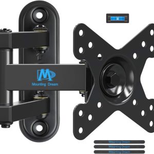 Mounting Dream UL Listed Full Motion Monitor Wall Mount TV Bracket for 10-26 Inch LED, LCD Flat Screen TV and Monitor, TV Mount with Swivel Articulating Arm, Up to VESA 100x100mm and 33LBS MD2463