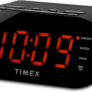 Timex T231G AM/FM Dual Alarm Clock Radio with 1.2-Inch Display and Line-In Jack (Gunmetal)