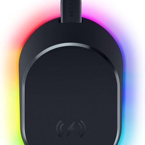 Razer Mouse Dock Pro with Wireless Charging Puck Magnetic Wireless Charging – Integrated HyperPolling 8K Hz Transceiver – Anti-Slip Base – Chroma RGB Lighting – Classic Black