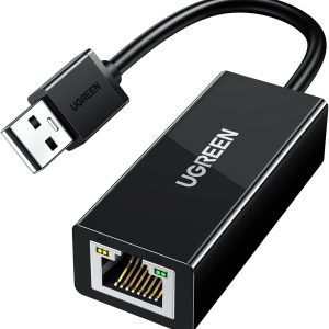UGREEN Ethernet Adapter USB to 10 100 Mbps Network Adapter RJ45 Wired LAN Adapter for Laptop PC Compatible with Nintendo Switch Wii Wii U MacBook Chromebook Surface Windows macOS Linux (Black)
