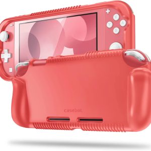 Fintie Case for Nintendo Switch Lite 2019 – Soft Silicone [Shock Proof] [Anti-Slip] Protective Cover with Ergonomic Grip Design for Switch Lite Console (Living Coral)