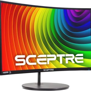 Sceptre Curved 27″ Gaming Monitor 98% sRGB HDMI x2 VGA up to 75Hz Build-in Speakers, R1500 Machine Black 2021 (RN Series)