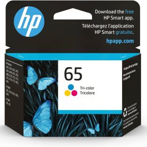 HP 65 Tri-color Ink Cartridge | Works with HP AMP 100 Series, HP DeskJet 2600, 3700 Series, HP ENVY 5000 Series | Eligible for Instant Ink | N9K01AN