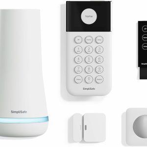 SimpliSafe 5 Piece Wireless Home Security System – Optional 24/7 Professional Monitoring – No Contract – Compatible with Alexa and Google Assistant,White