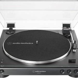 Audio-Technica AT-LP60XBT-BK Fully Automatic Bluetooth Belt-Drive Stereo Turntable, Black, Hi-Fi, 2 Speed, Dust Cover, Anti-Resonance, Die-cast Aluminum Platter