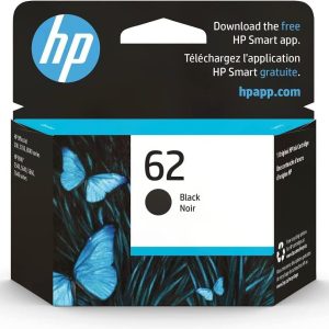 HP 62 Black Ink Cartridge | Works with HP ENVY 5540, 5640, 5660, 7640 Series, HP OfficeJet 5740, 8040 Series, HP OfficeJet Mobile 200, 250 Series | Eligible for Instant Ink | C2P04AN