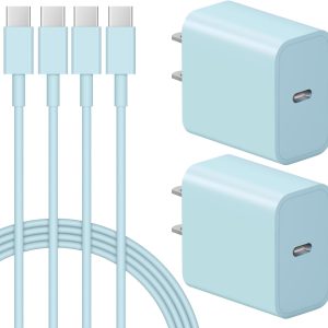 iPhone 15 Charger USB C Charger 2-Pack iPad Pro Charger 6FT Cable Wall Charger for iPhone 15/iPhone 15 Pro/iPhone 15 Pro Max,iPad Pro,iPad Mini 6,iPad Air4,Android Phones(Blue)