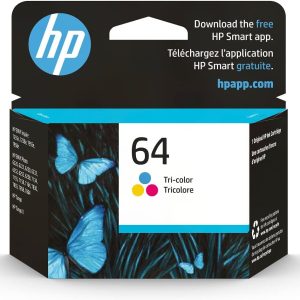 HP 64 Tri-color Ink Cartridge | Works with HP ENVY Inspire 7950e; ENVY Photo 6200, 7100, 7800; Tango Series | Eligible for Instant Ink | N9J89AN