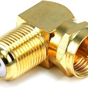 Monoprice F Type Right Angle Female to Male Adapter, Gold Plated