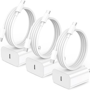 iPhone 15 Charger, 3 Pack 20W USB-C Wall Charger with 6ft USB C to USB C Cable for iPhone 15/15 Plus/15 Pro/15 Pro Max/iPad Mini 6,iPad Air4,iPad Pro 12.9