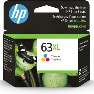 HP 63XL Tri-color High-yield Ink | Works with HP DeskJet 1112, 2130, 3630 Series; HP ENVY 4510, 4520 Series; HP OfficeJet 3830, 4650, 5200 Series | Eligible for Instant Ink | F6U63AN