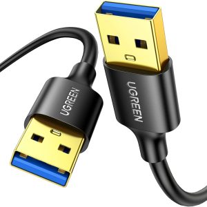 UGREEN USB to USB, 5 Gbps USB 3.0 Cable, Nylon Durable Male to Male Cable, Compatible with Hard Drive, Cooling Fan/pad, Camera, DVD Player, TV, Flash Light, Hub, Monitor, Speaker, and More 1.5 FT