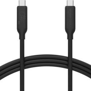 Amazon Basics USB-C to USB-C 4 Fast Charger Cable, 40 Gbps, 8K Video, 240W, USB-IF Cert, Thunderbolt 4/3 Compatible, for Apple iPhone 15, iPad, Samsung Galaxy, Tablets, Laptops, 3.3 Foot, Black