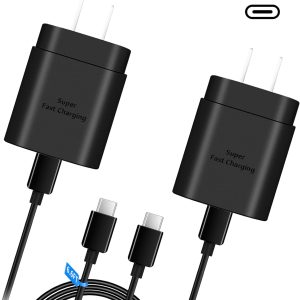 Sybervlot Super Fast 25W Charger for Samsung,2pack with Type C 6.6Ft PD Voyage Adapter, Charging Block, Rapid Cargador for Galaxy S10/S20/S21/S22/S23/S24/A53/A7/A8/FE/Z,Note 10/20, Fold, Pixel 4XL