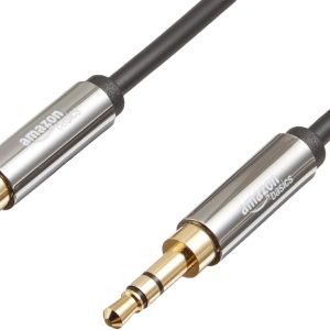 Amazon Basics 3.5mm Aux Audio Cable for Stereo Speaker or Subwoofer with Gold-Plated Plugs, 4 Foot, Black